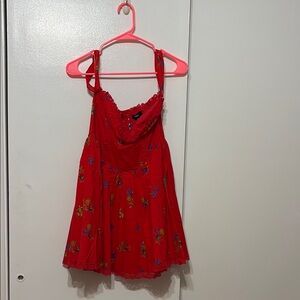NWT Nasty Gal mini red floral corset dress sz 6